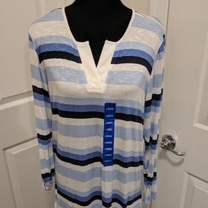 Leo & Nicole Super Soft Striped Pullover shirt